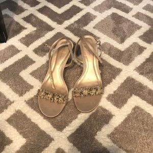 Vintage Y2K Ann Taylor Satin heels with beaded straps